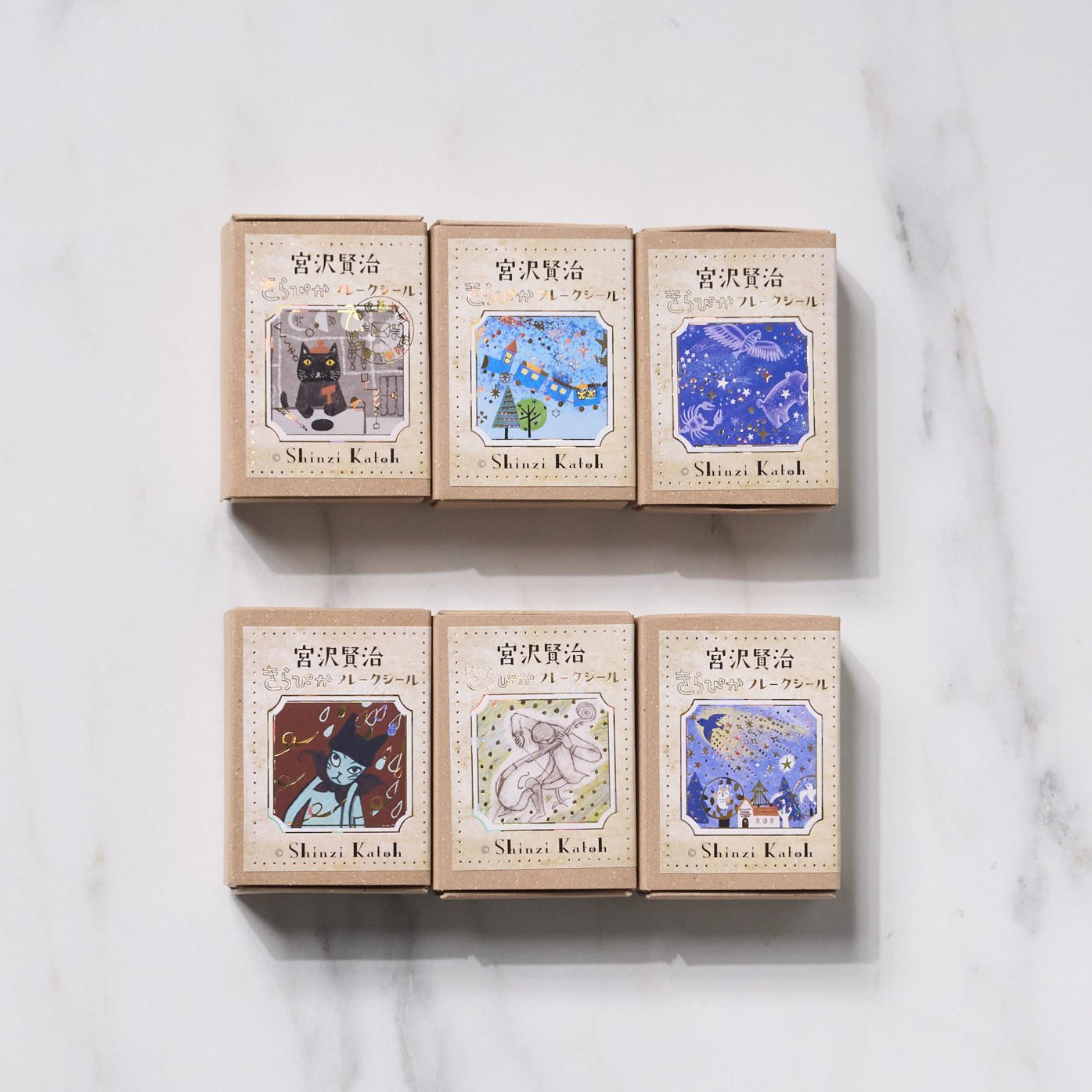 Shinzi Katoh Kirapika Flake Stickers - Kenji Miyazawa / Seal Do