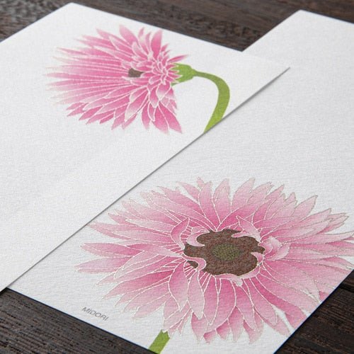 Seasons Silk-Print Envelope Letter Paper / MIDORI