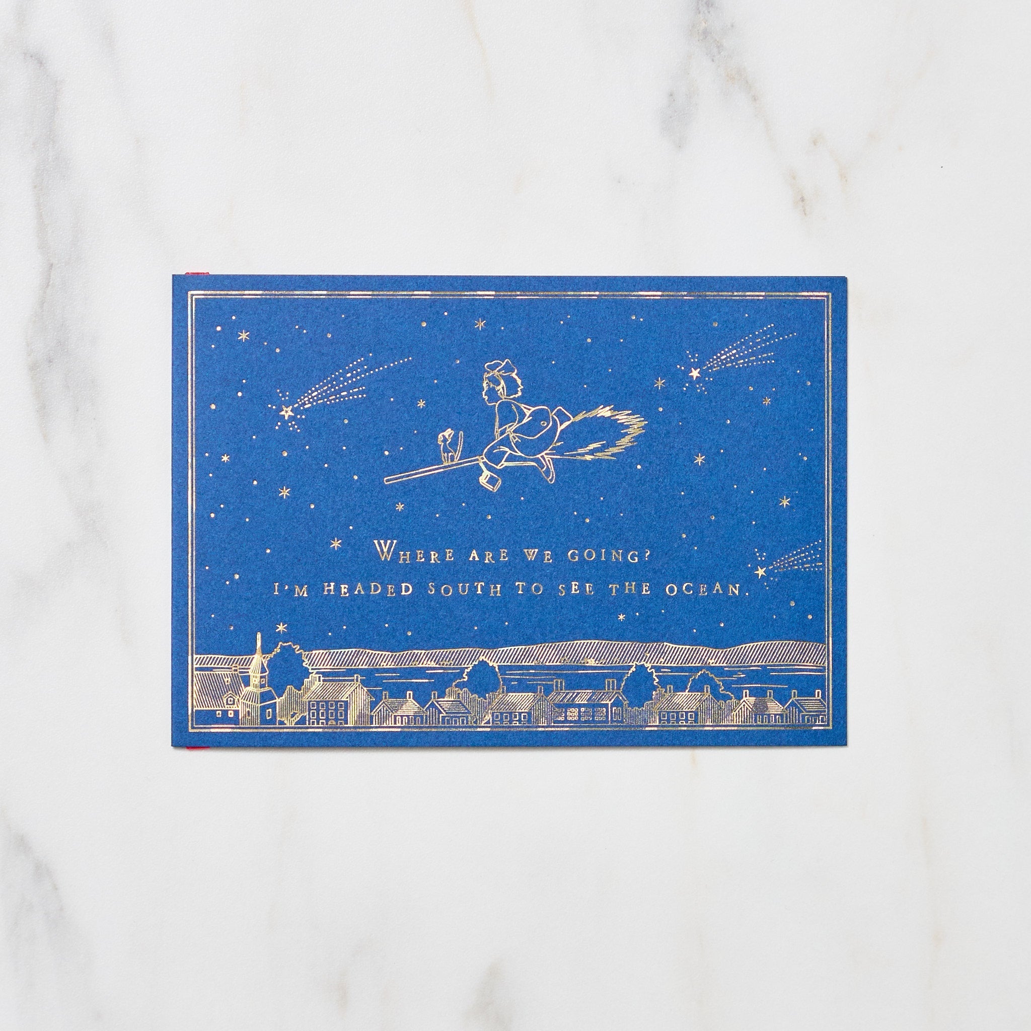 Studio Ghibli Night Sky Foil Stamp Note Card / Movic
