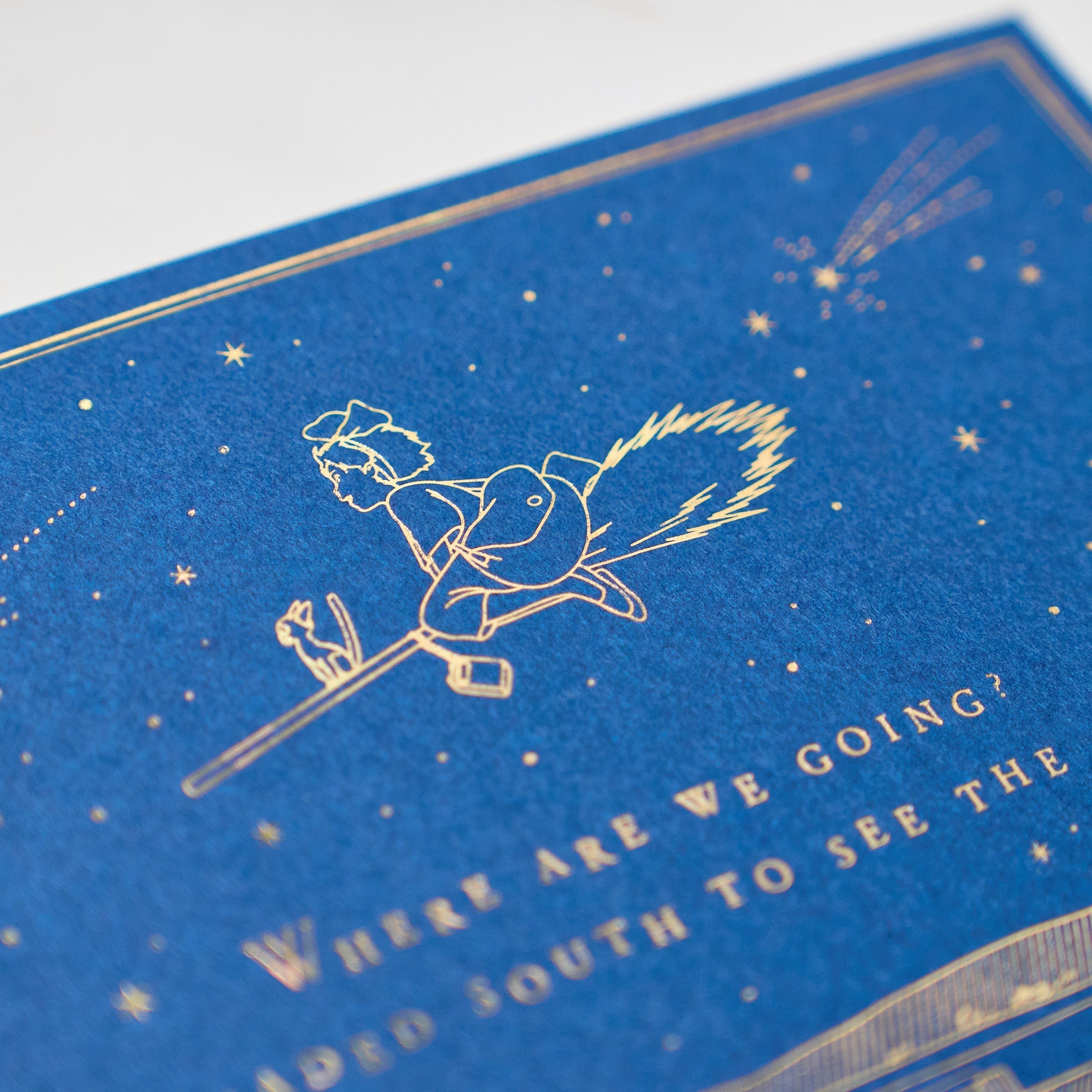 Studio Ghibli Night Sky Foil Stamp Note Card / Movic