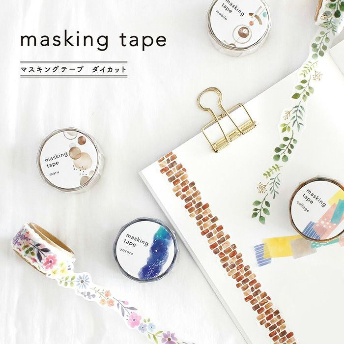 MIND WAVE die-cut masking tape used on a notebook page with a gold clip