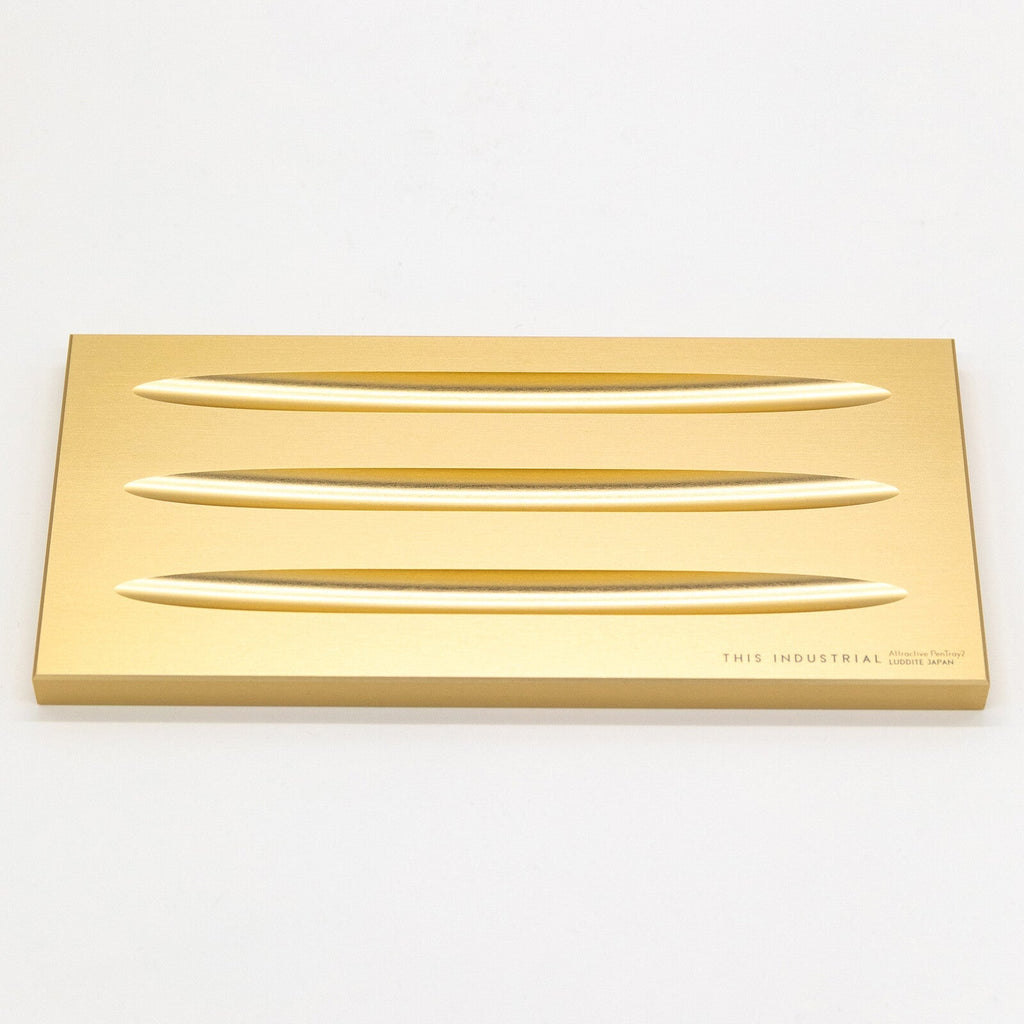 THIS INDUSTRIAL Attractive PenTray2 3-Slot Aluminum Pen Tray / Luddite