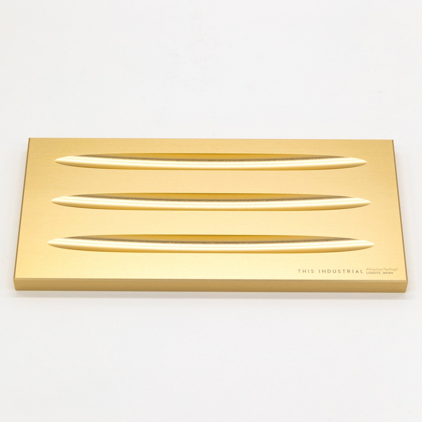 THIS INDUSTRIAL Attractive PenTray2 3-Slot Aluminum Pen Tray / Luddite