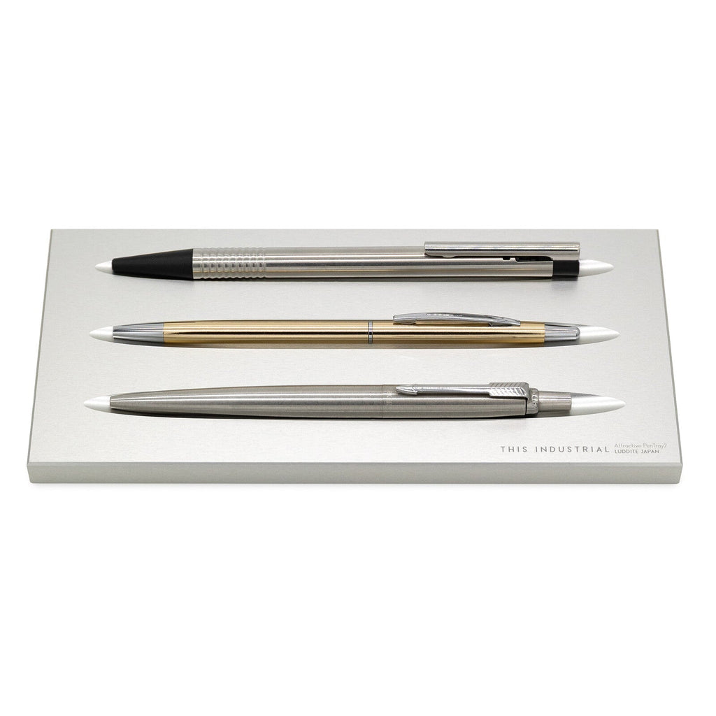 THIS INDUSTRIAL Attractive PenTray2 3-Slot Aluminum Pen Tray / Luddite