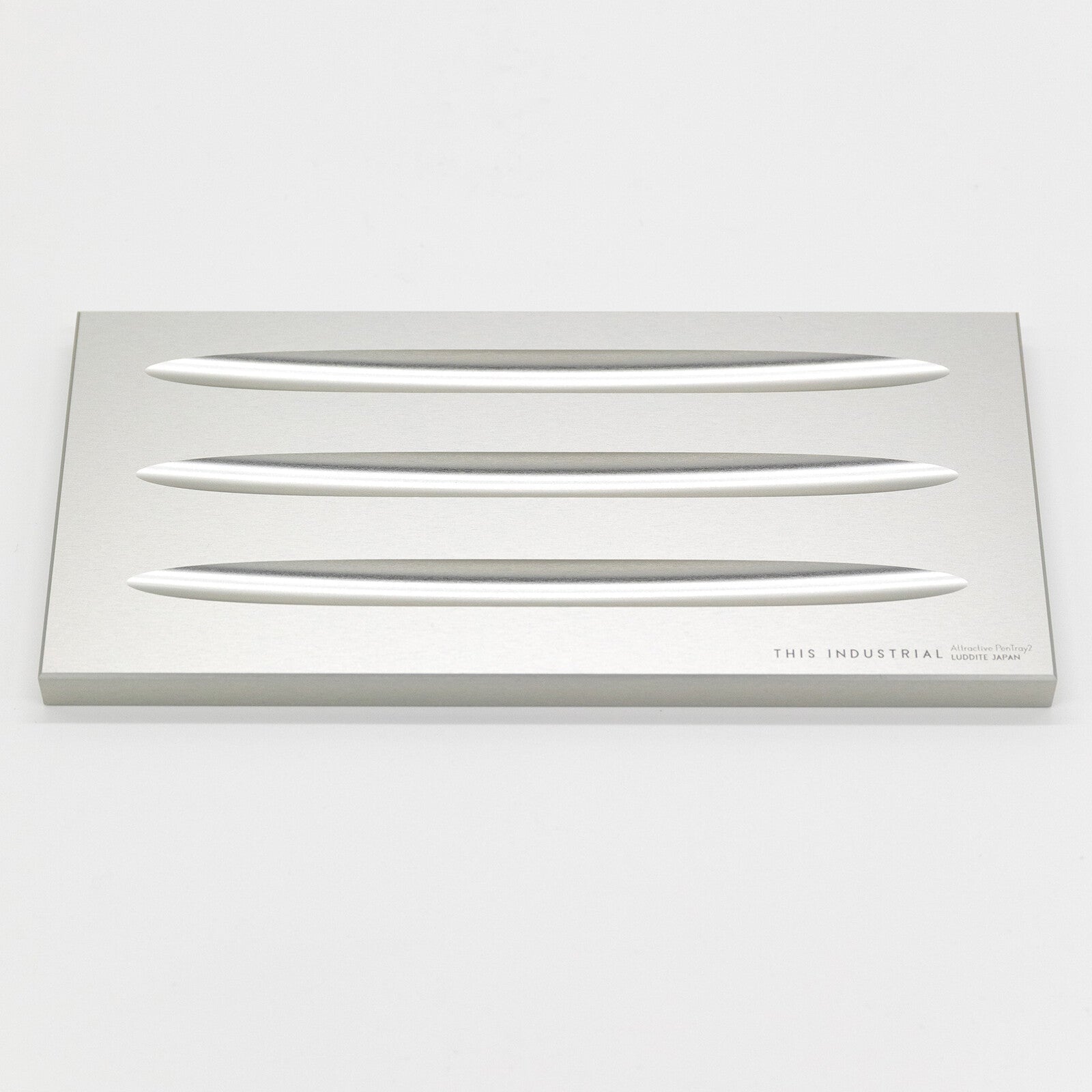 THIS INDUSTRIAL Attractive PenTray2 3-Slot Aluminum Pen Tray / Luddite