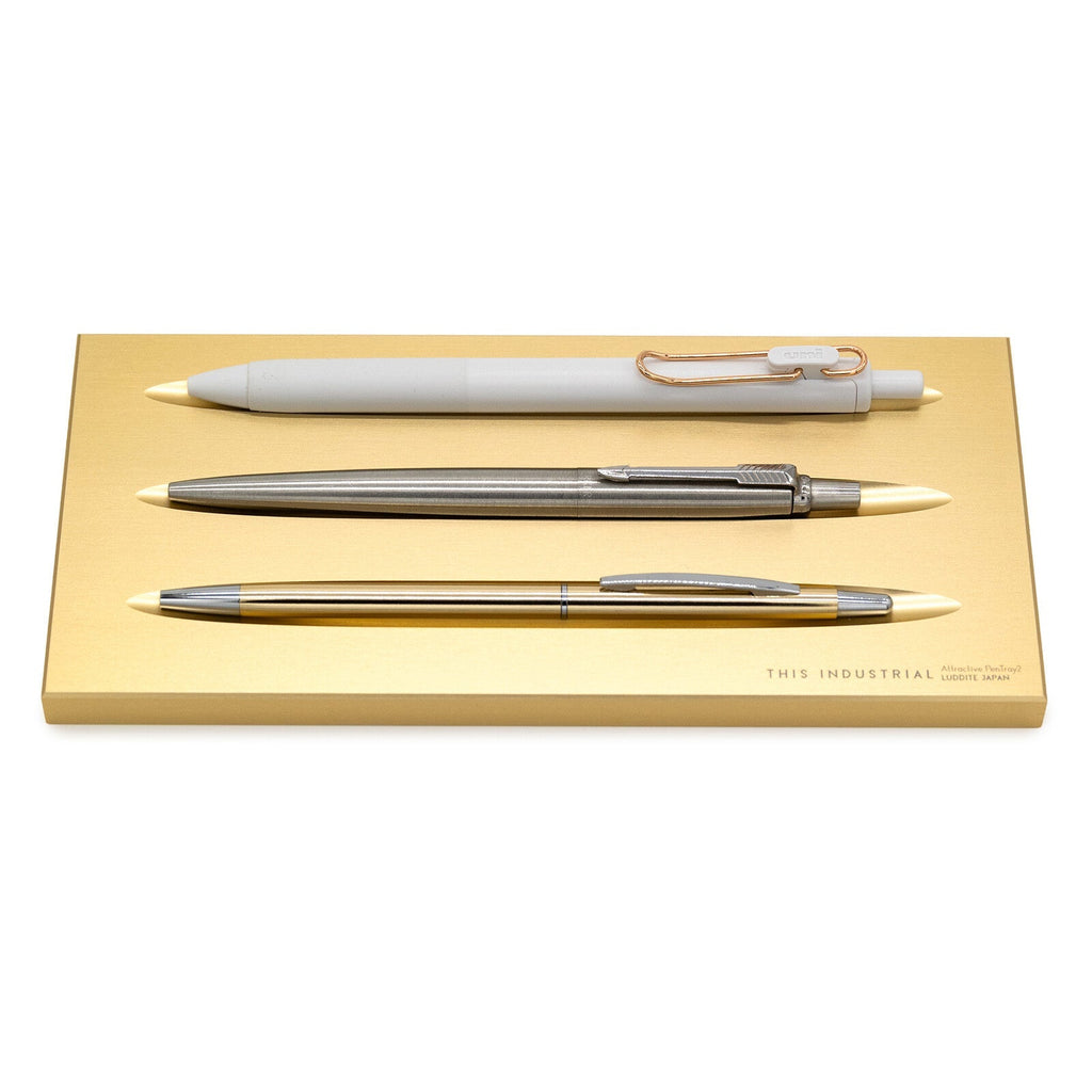 THIS INDUSTRIAL Attractive PenTray2 3-Slot Aluminum Pen Tray / Luddite