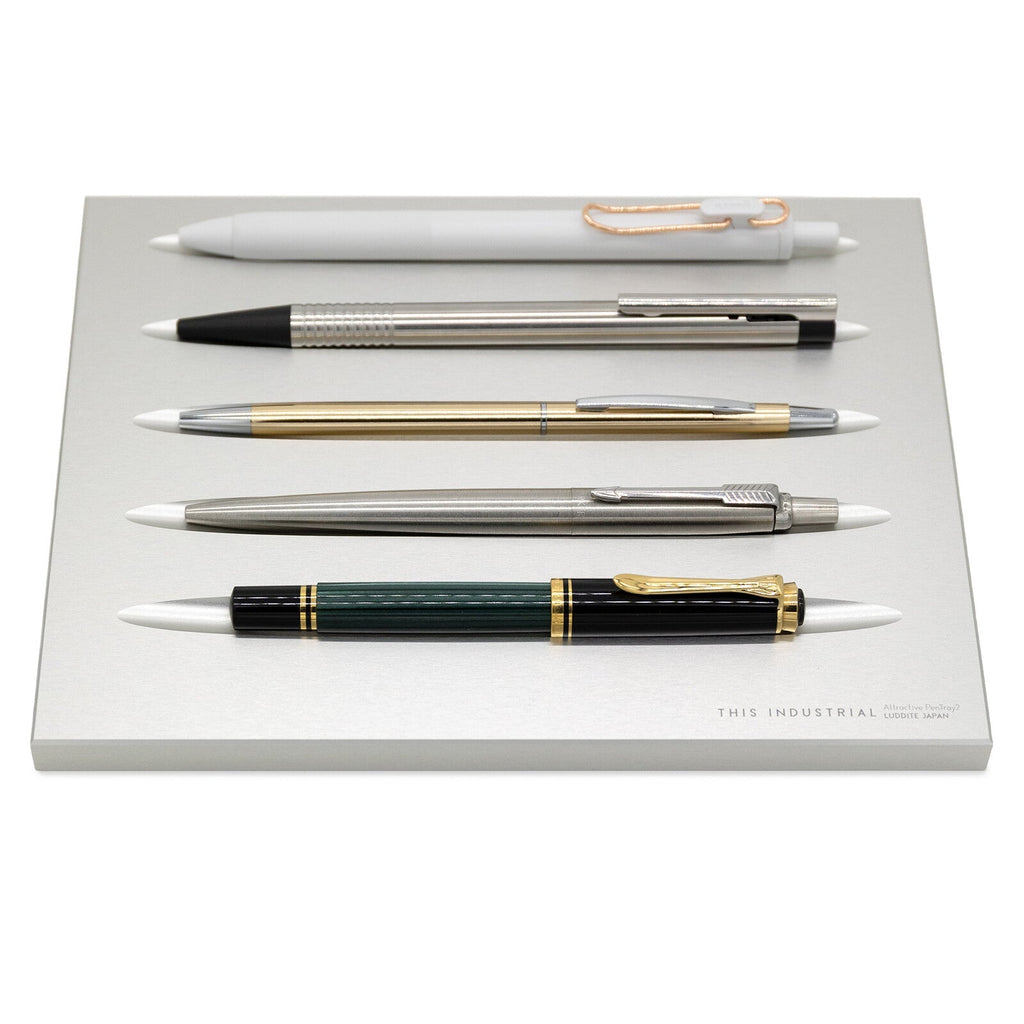 THIS INDUSTRIAL Attractive PenTray2 5-Slot Aluminum Pen Tray / Luddite