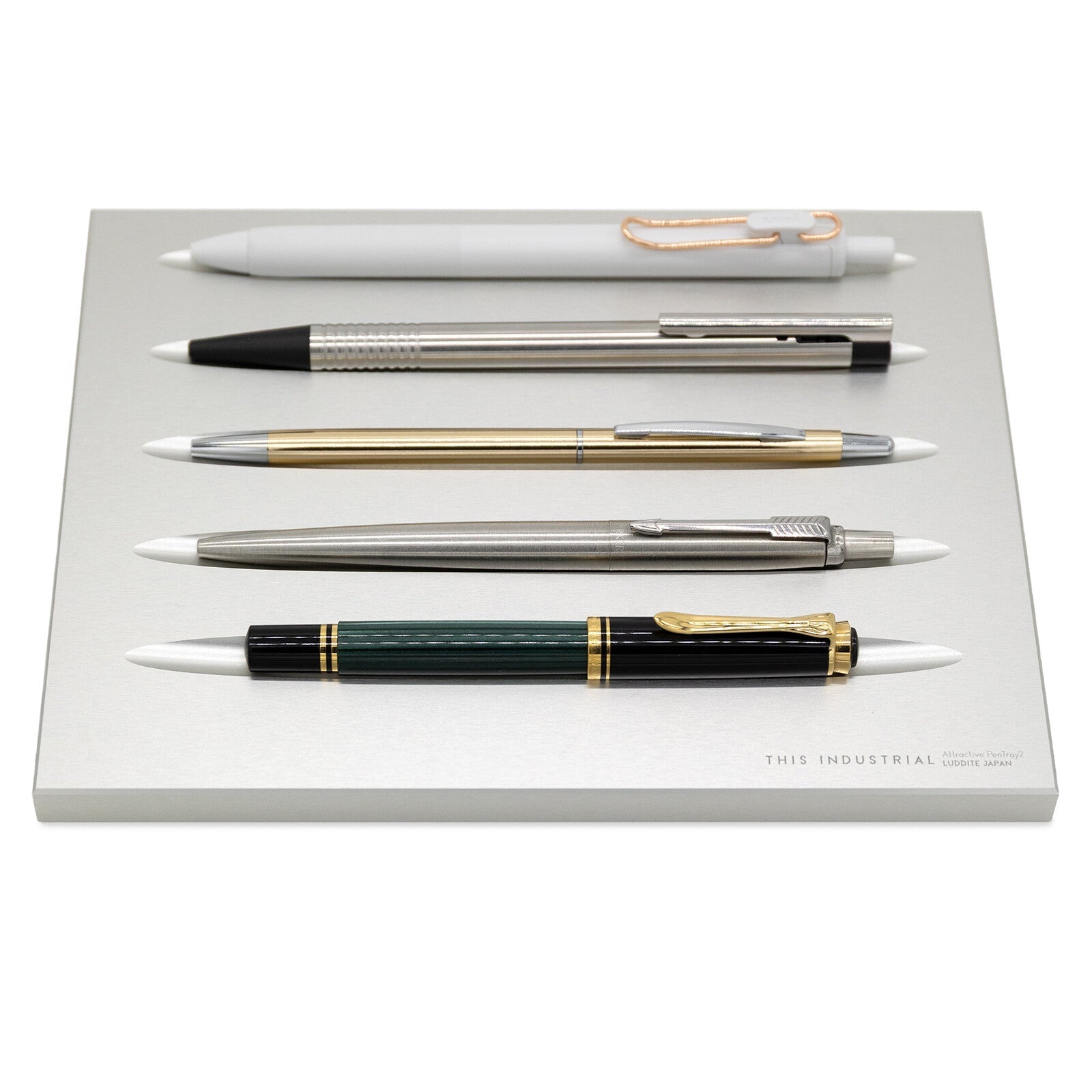 THIS INDUSTRIAL Attractive PenTray2 5-Slot Aluminum Pen Tray / Luddite