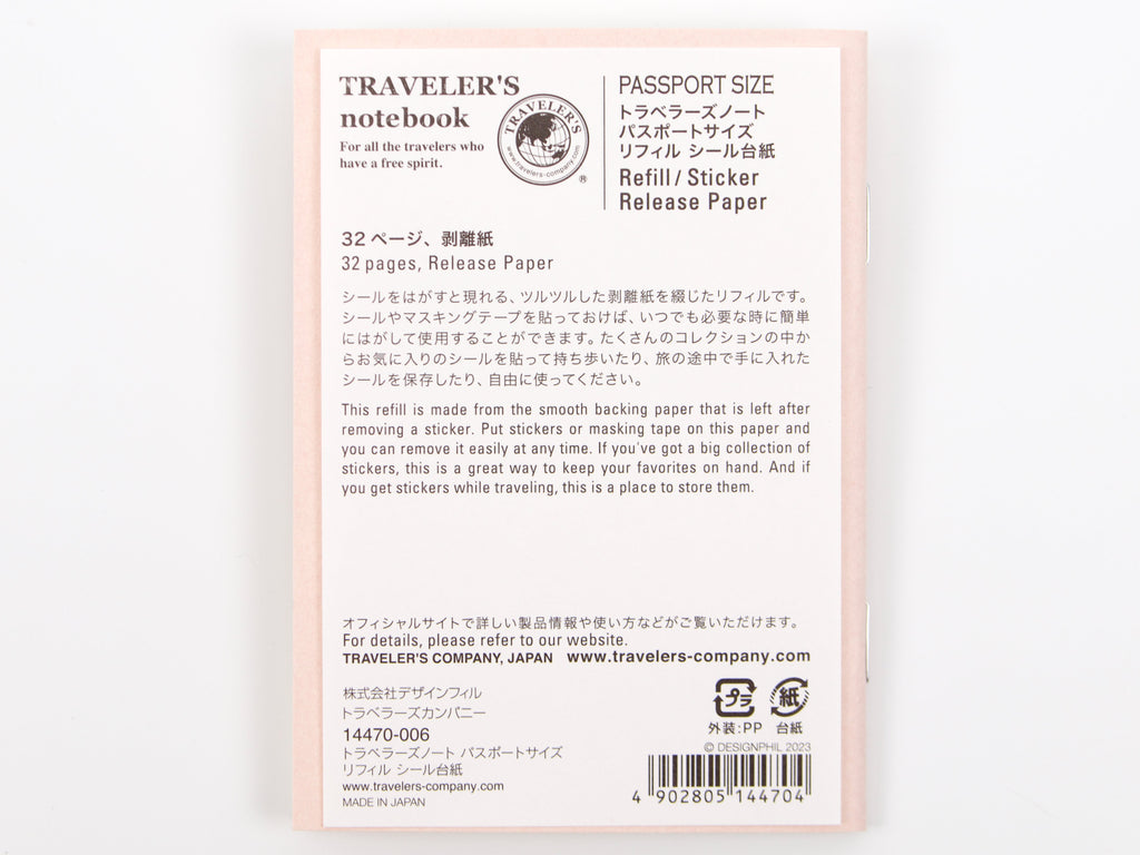 Passport 017 Sticker Release Paper