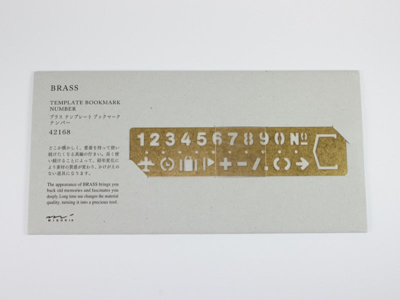 Traveler’s Company Brass Template Bookmark Numbers