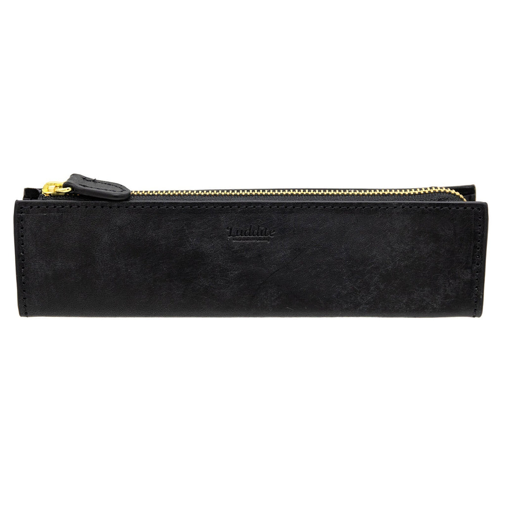 MAYA Leather Trilateral Pen Case Medium / Luddite