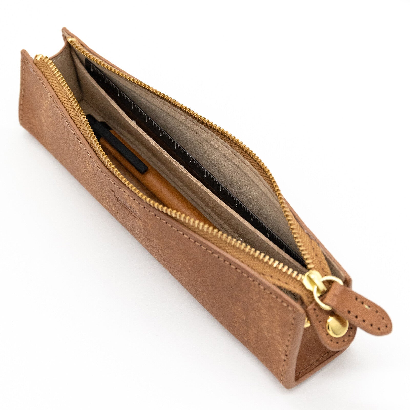 MAYA Leather Trilateral Pen Case Medium / Luddite