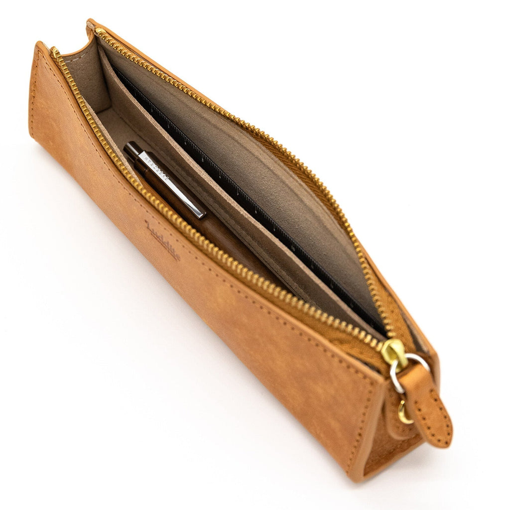 MAYA Leather Trilateral Pen Case Medium / Luddite