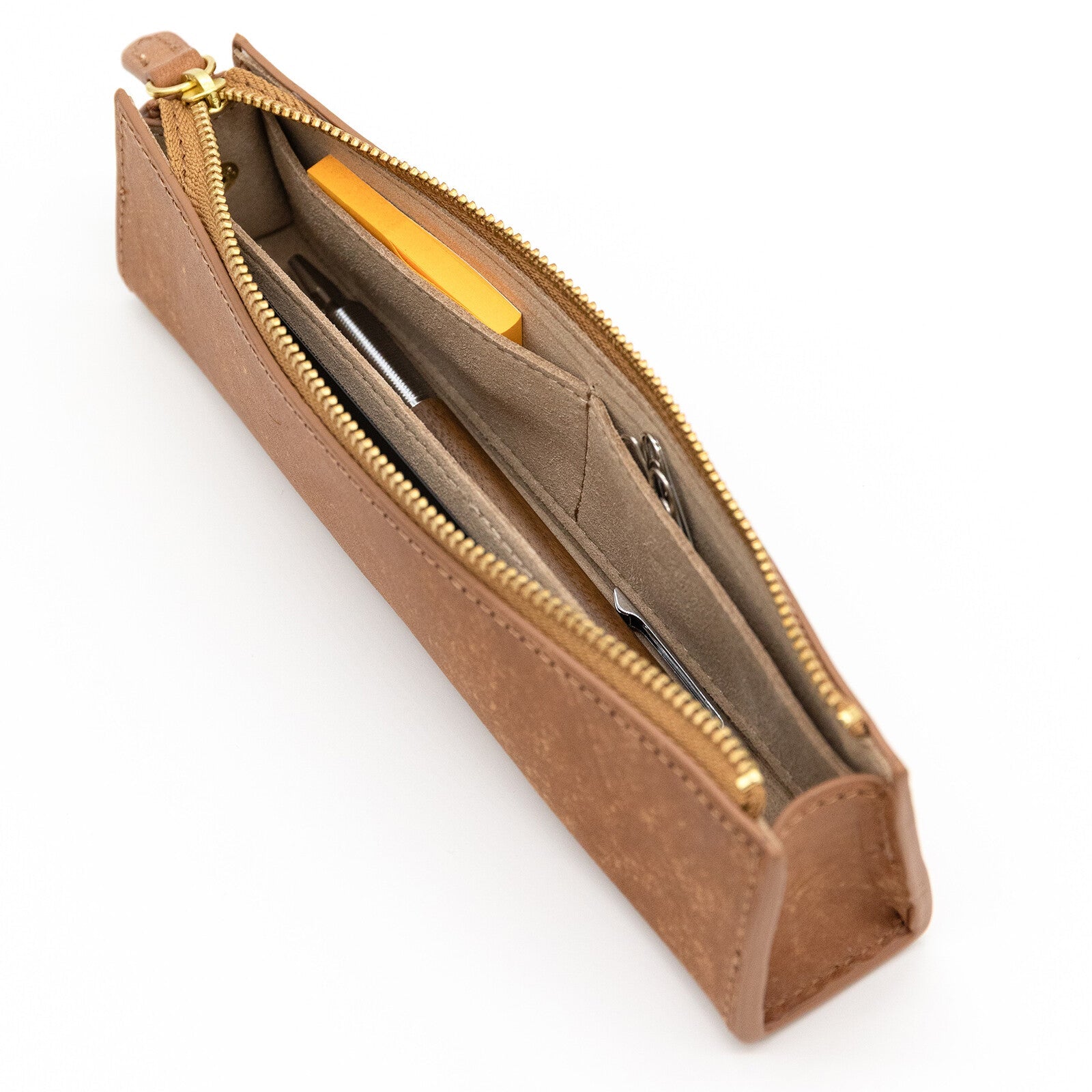 MAYA Leather Trilateral Pen Case Medium / Luddite