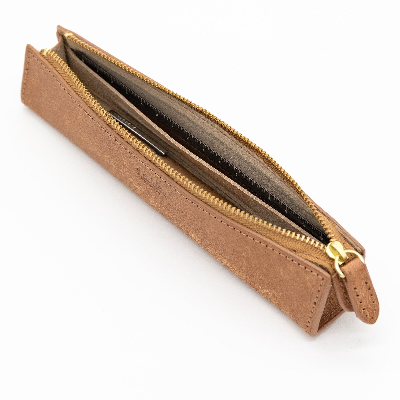 MAYA Leather Trilateral Pen Case Small / Luddite