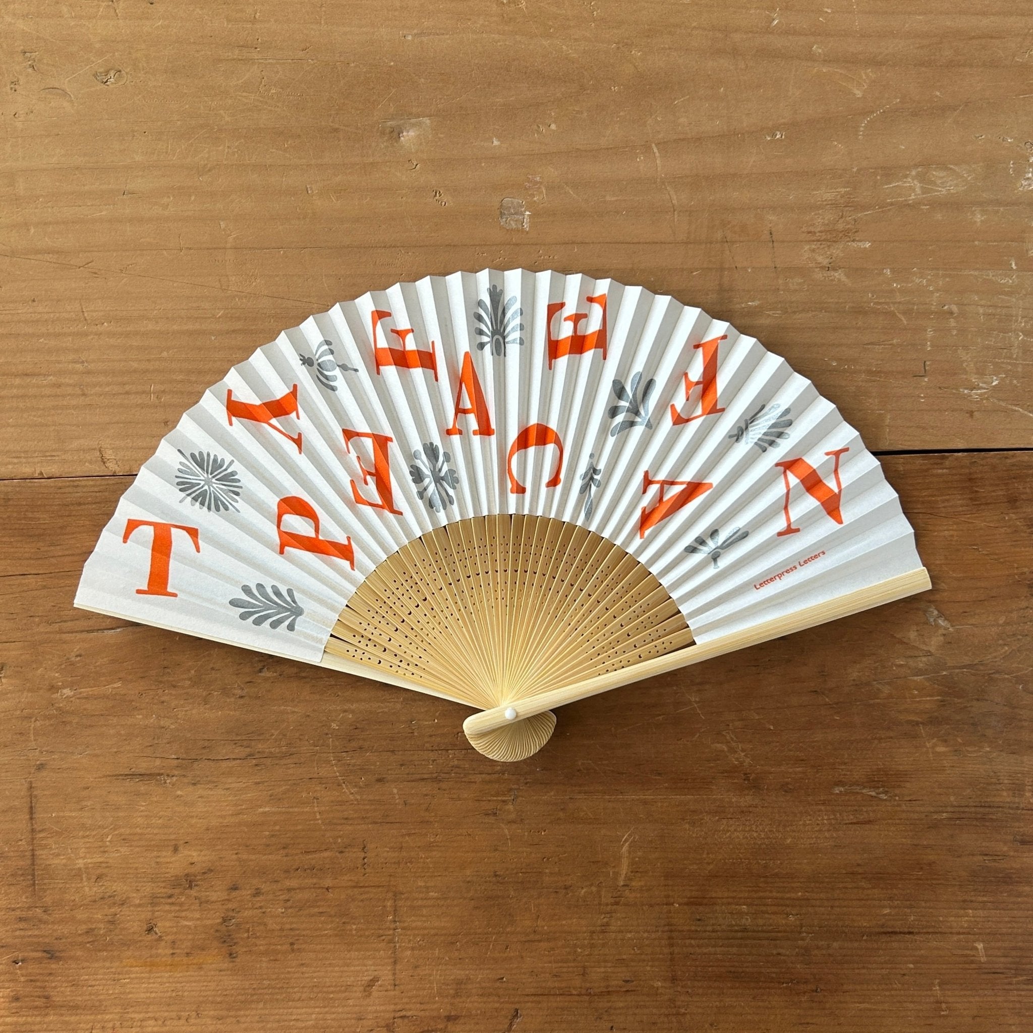 Typeface Fan (Bodoni) / Letterpress Letters