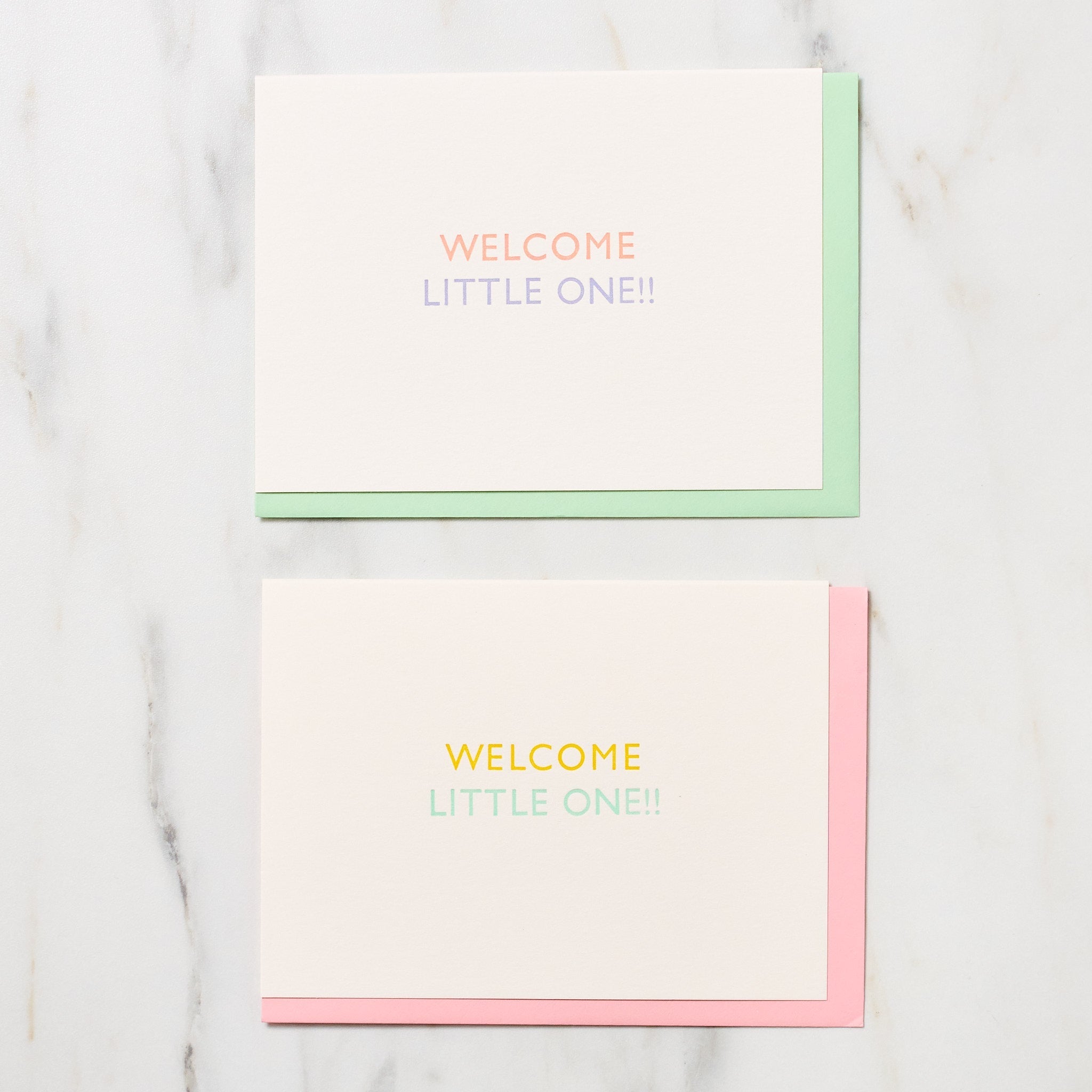 "Welcome Little One!!" Greeting Cards / Letterpress Letters