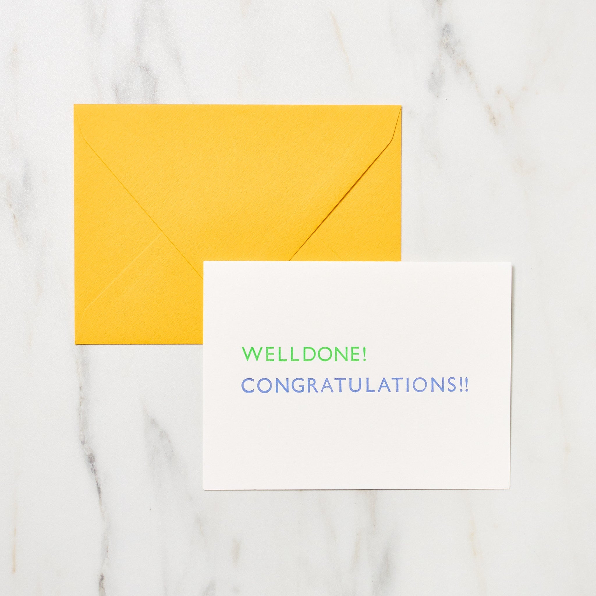 "Well Done! Congratulations!!" Greeting Cards / Letterpress Letters