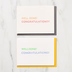 "Well Done! Congratulations!!" Greeting Cards / Letterpress Letters