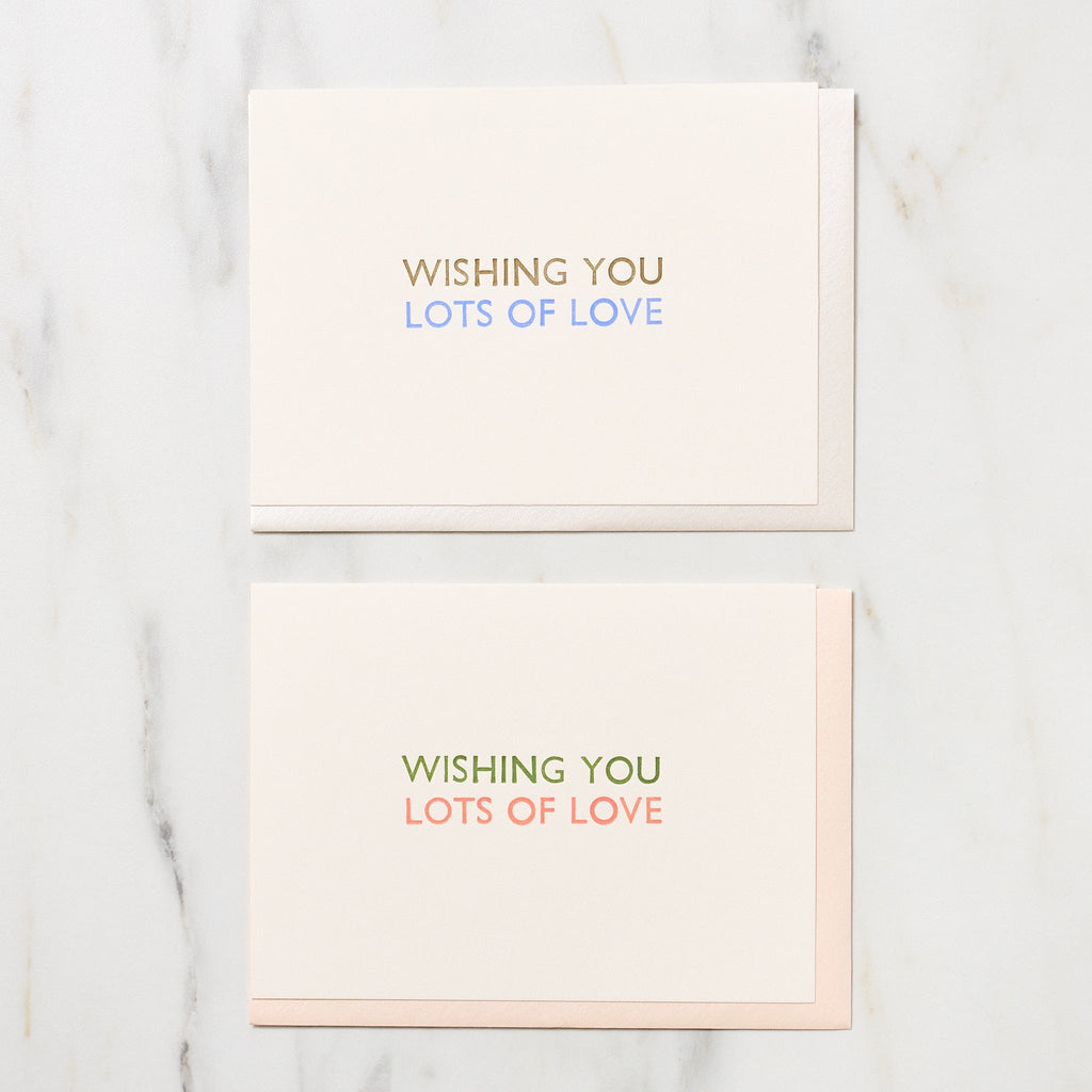 "Wishing You Lots of Love" Greeting Cards / Letterpress Letters