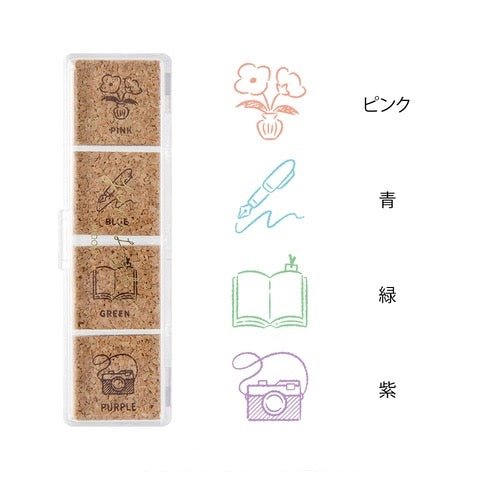 Yuru Log Pre-Inked Cork Stamp / MIDORI