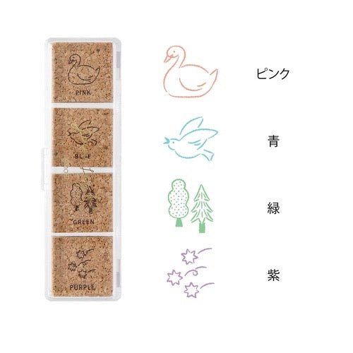 Yuru Log Pre-Inked Cork Stamp / MIDORI