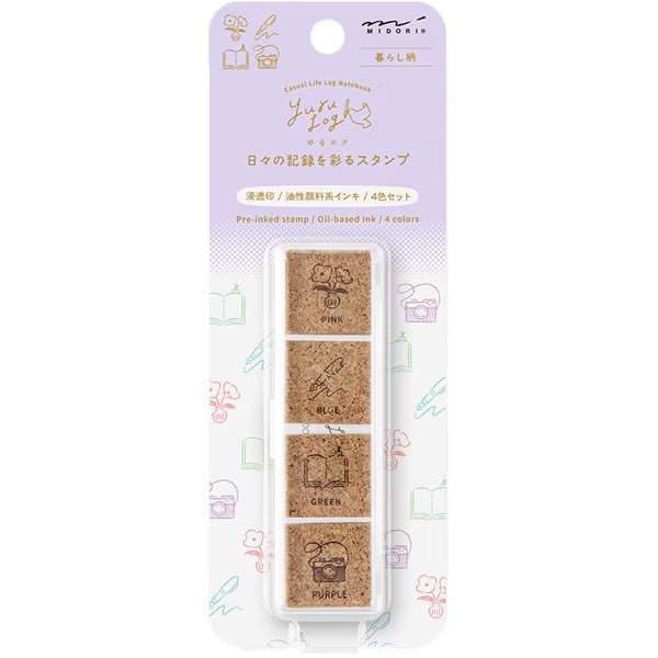 Yuru Log Pre-Inked Cork Stamp / MIDORI