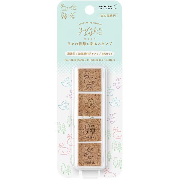 Yuru Log Pre-Inked Cork Stamp / MIDORI