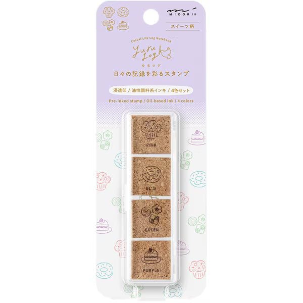 Yuru Log Pre-Inked Cork Stamp / MIDORI