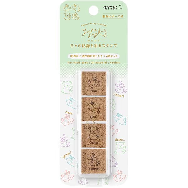 Yuru Log Pre-Inked Cork Stamp / MIDORI