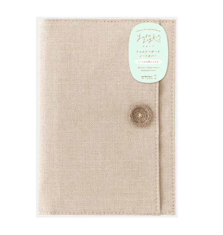 Yuru Log Zipper Pouch Notebook Cover / MIDORI