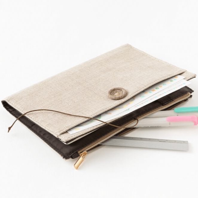 Yuru Log Zipper Pouch Notebook Cover / MIDORI