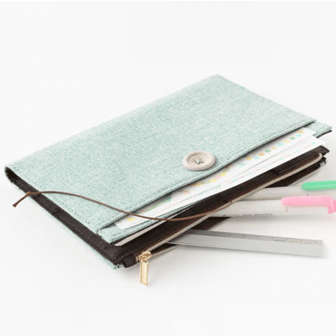 Yuru Log Zipper Pouch Notebook Cover / MIDORI