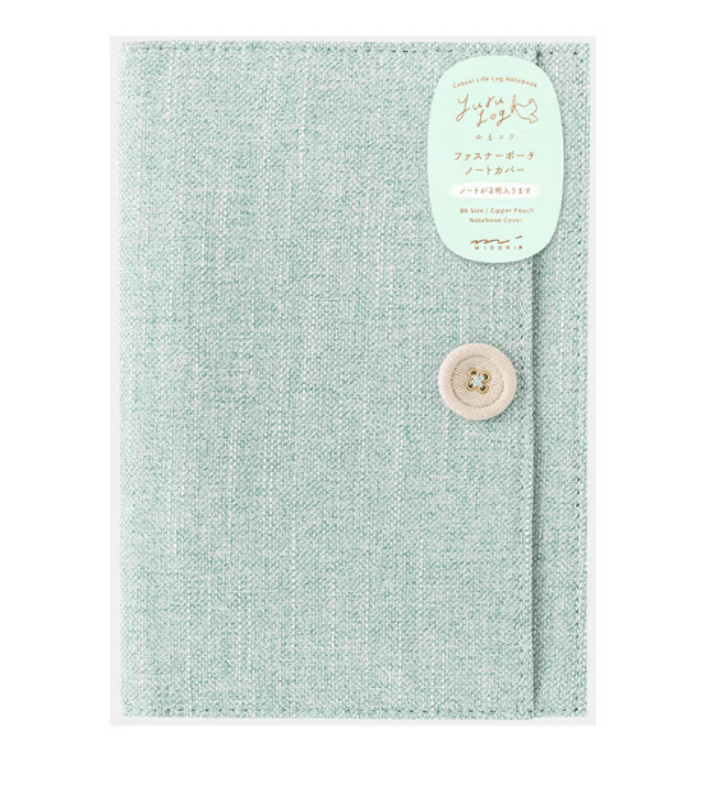 Yuru Log Zipper Pouch Notebook Cover / MIDORI