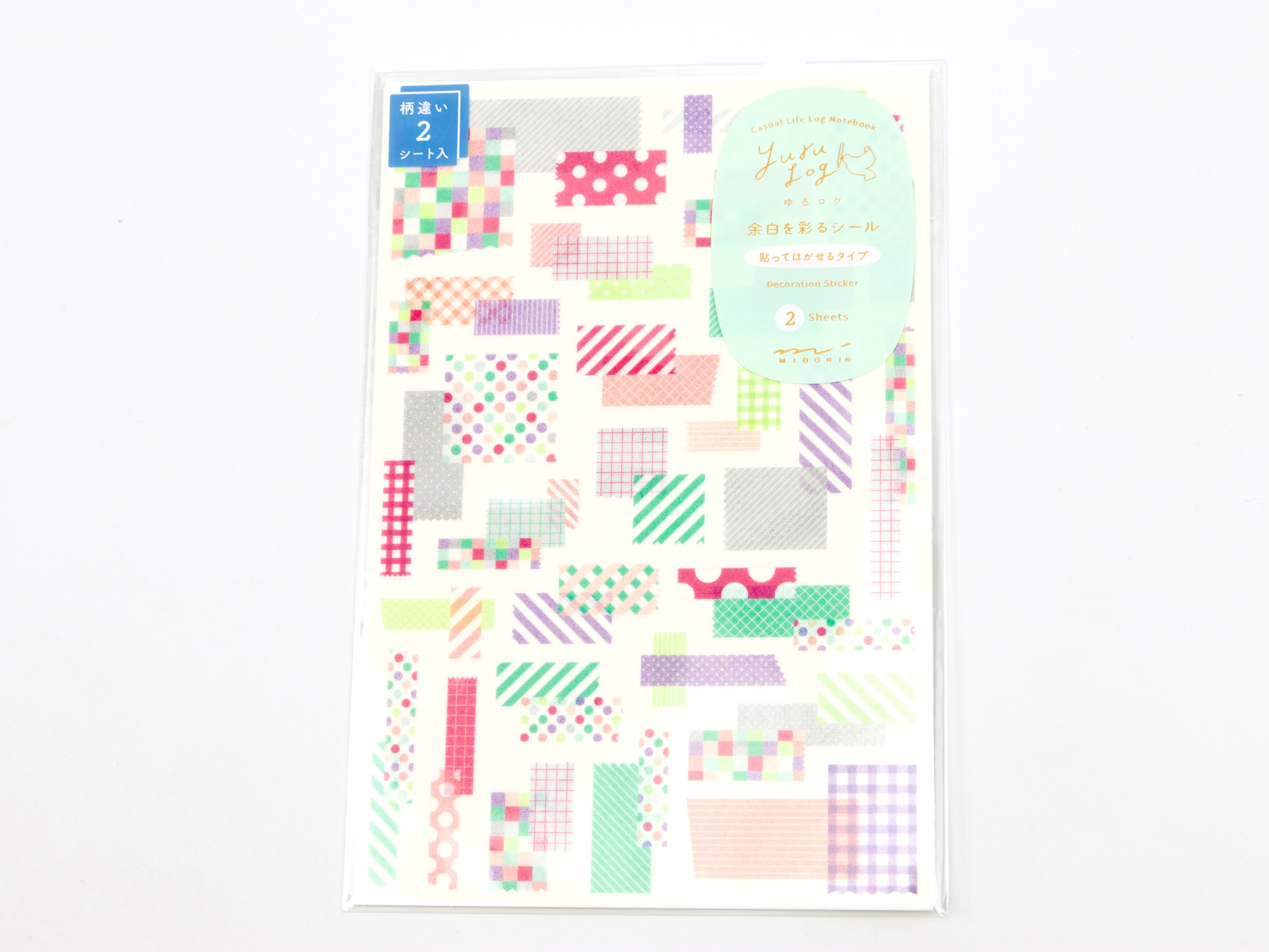 Midori Yuru Log Writeable Stickers