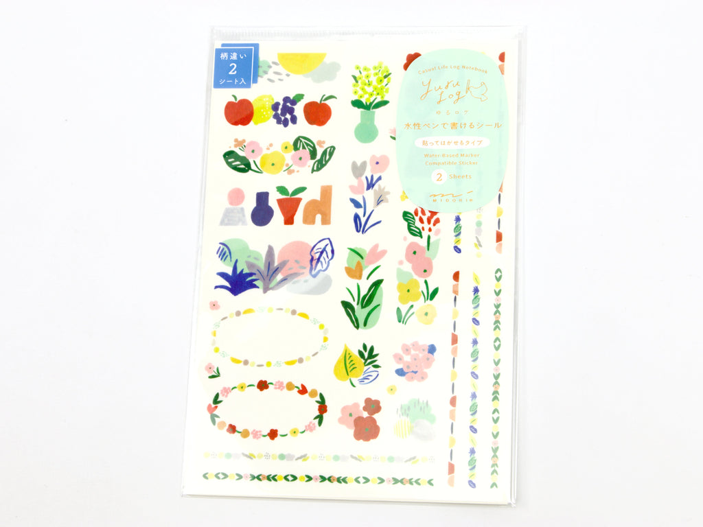 Midori Yuru Log Writeable Stickers
