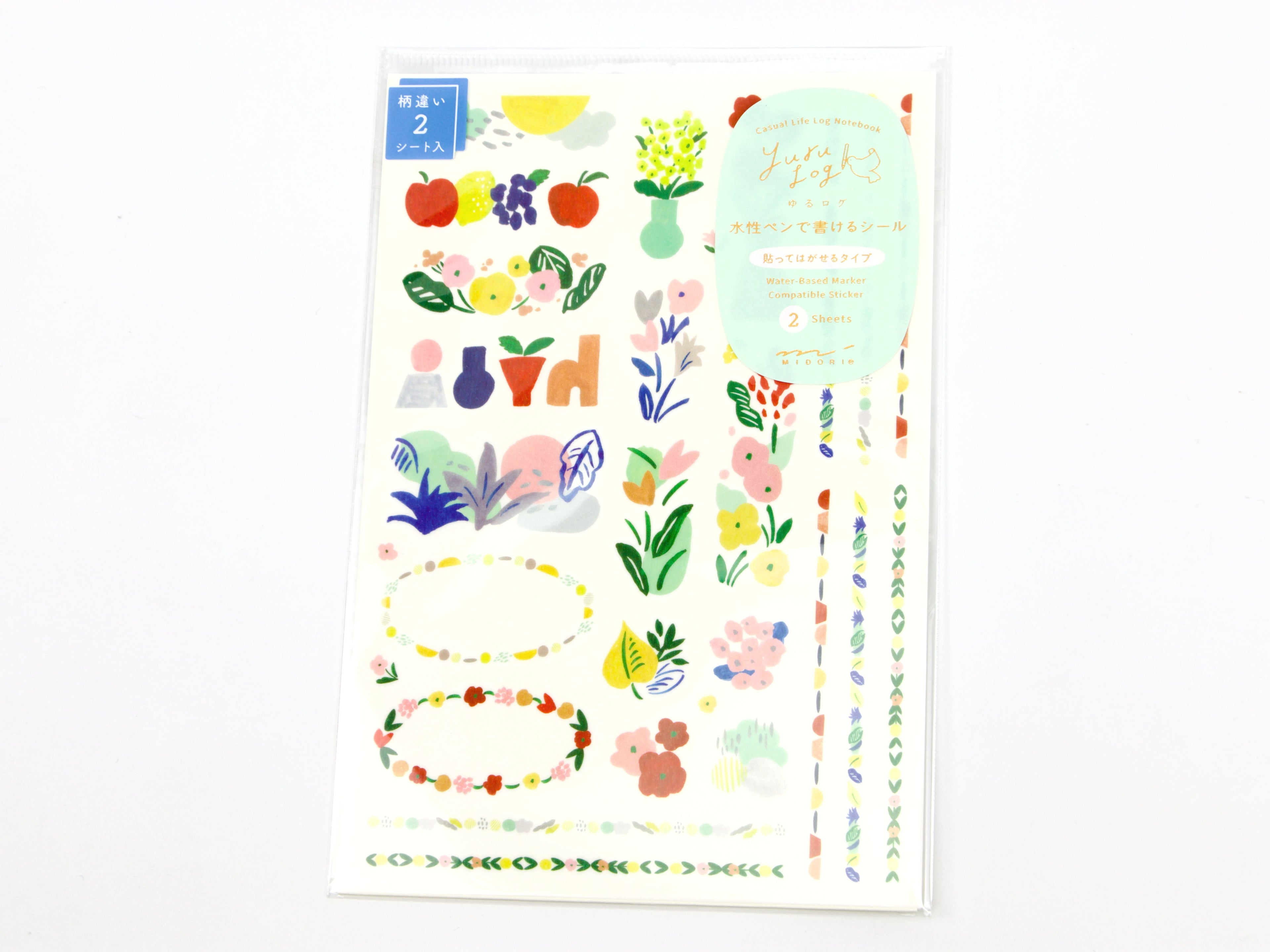 Midori Yuru Log Writeable Stickers