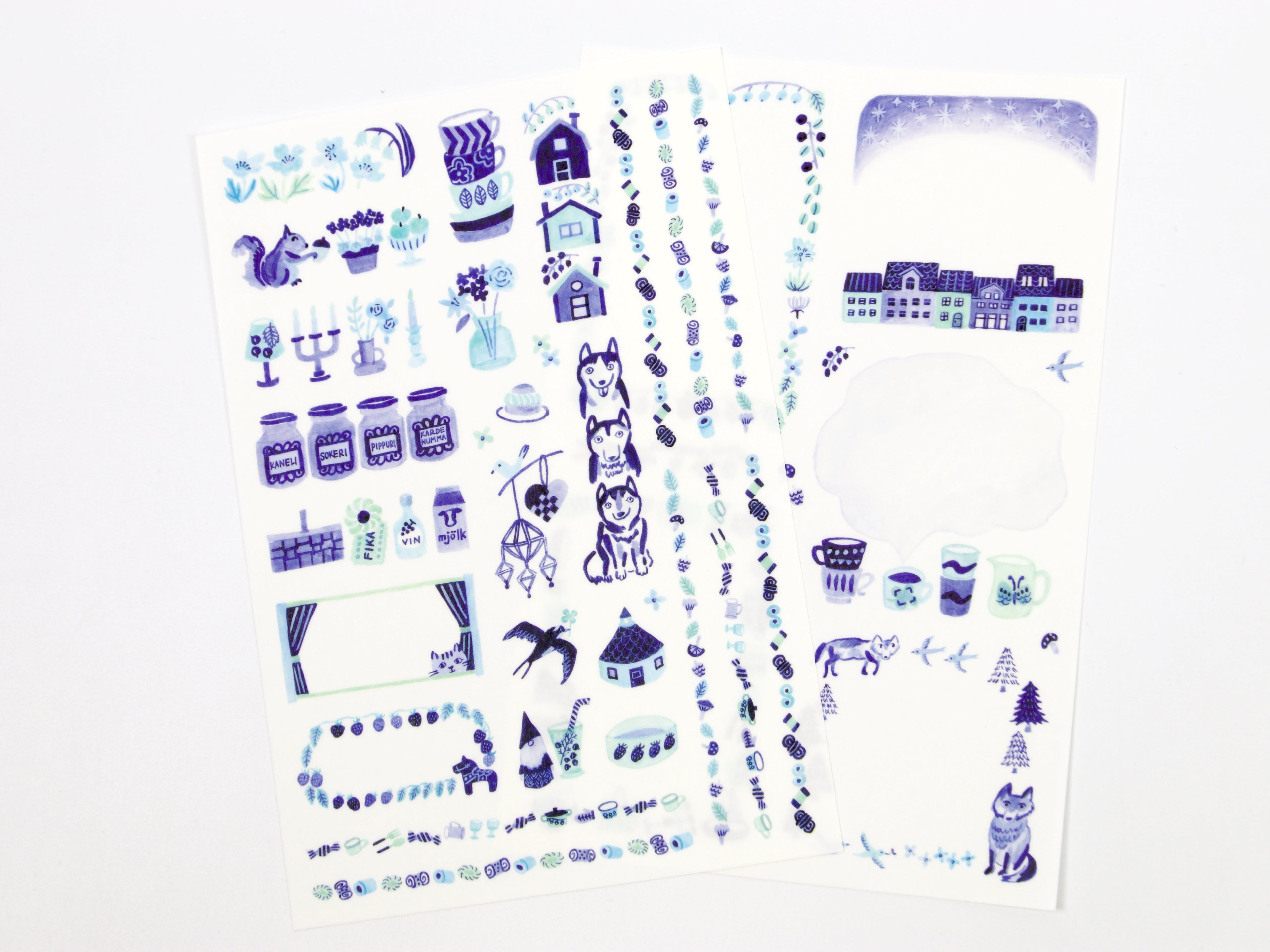 Midori Yuru Log Writeable Stickers