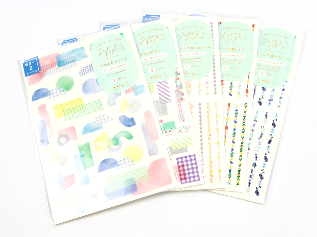 Midori Yuru Log Writeable Stickers